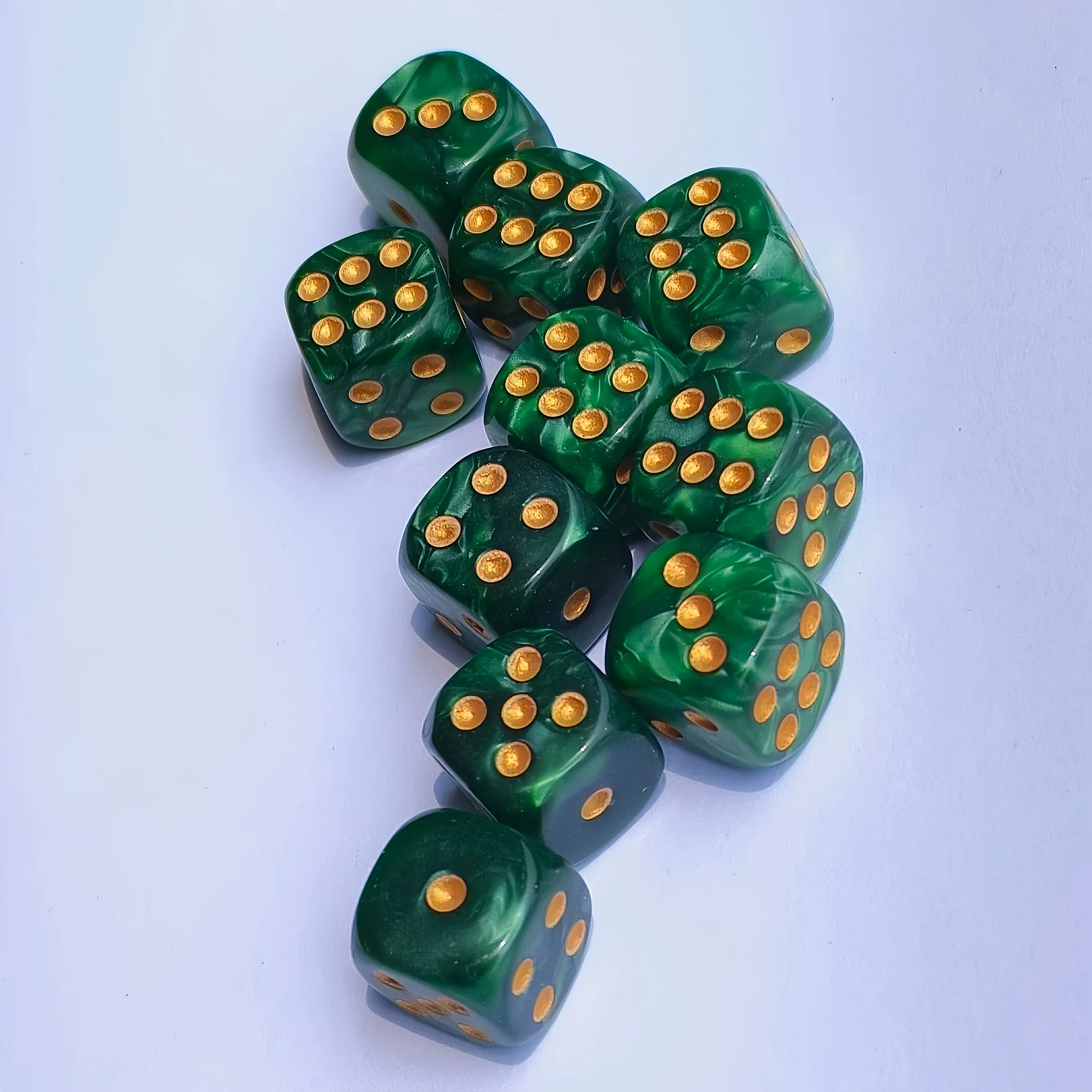 10Pcs 12mm Pearl Swirl D6 Dice - Board Game Electronic Table 评论和价格